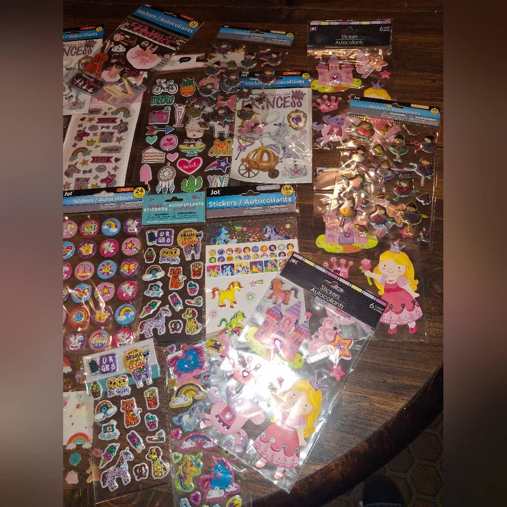 Sticker Lot Pack Scrapbook Embellishments Planner Puffy Princess Unicorn Dance